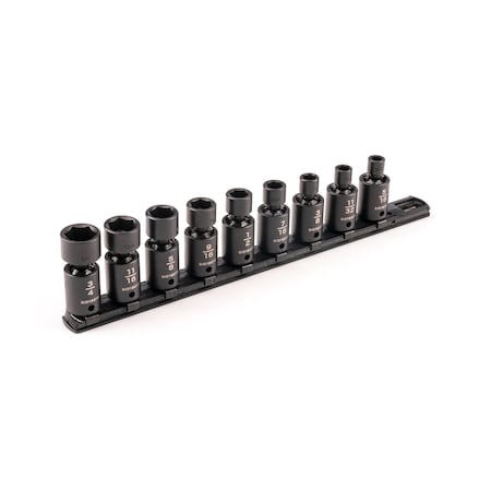3/8 in Drive Flex Impact Socket Set, SAE, 9 pcs