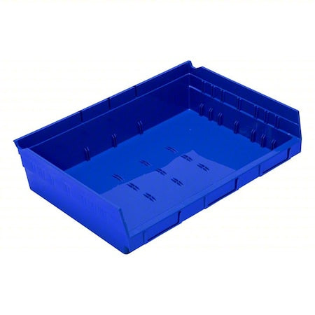 Economy nesting shelf bin, Plastic, Blue, 4 in H, 16 1/2 in W, 11 5/8 in L