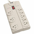 Outlet Strip, Surge, 8 5-15R, 5-15P, 8 ft., Gray