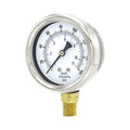 Pressure Gauge, 1/4 in NPT, Bottom Location