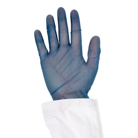 Disposable Gloves, 4 mil Palm, Vinyl, Powder-Free, 165-S092-X31, 100 PK, Blue