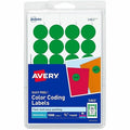 Label, 0.75", Round, Green, PK1008
