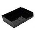 Economy nesting shelf bin, Plastic, Black, 4 in H, 16 1/2 in W, 11 5/8 in L