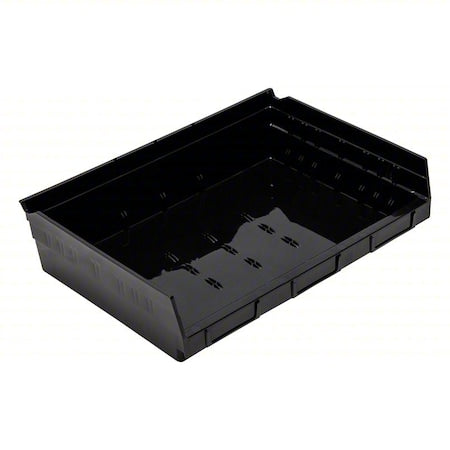 Economy nesting shelf bin, Plastic, Black, 4 in H, 16 1/2 in W, 11 5/8 in L