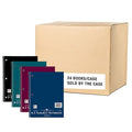 Case of 3 Sub Wirebound Notebooks, 10.5"x8", 120 sht, Asstd. Cover Colors, College Ruled w/Margin, PK24