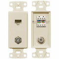 Wall Plate and Jack, Cat 5e/F-Type, Lt Al
