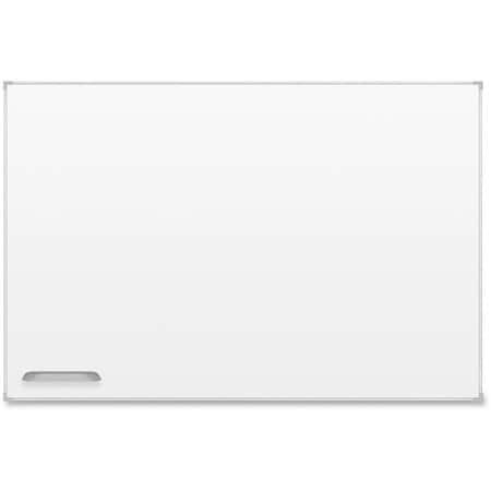 Dry Erase Board, Porcelain, 36 in, 48 in, Aluminum Frame, White, Gloss