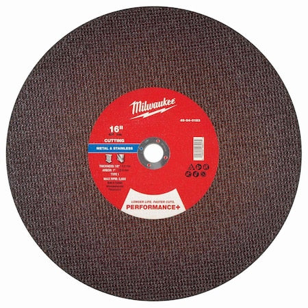 Cut-Off Wheel, 1" Sz, 16" dia.