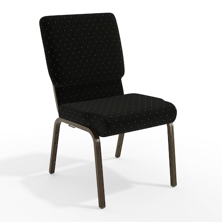 Dot Fabric Church Chair, Black