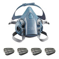 Half Mask Respirator Kit: 4 Cartridges Included, 7500 Series, Organic Vapor (OV), Bayonet, Size L