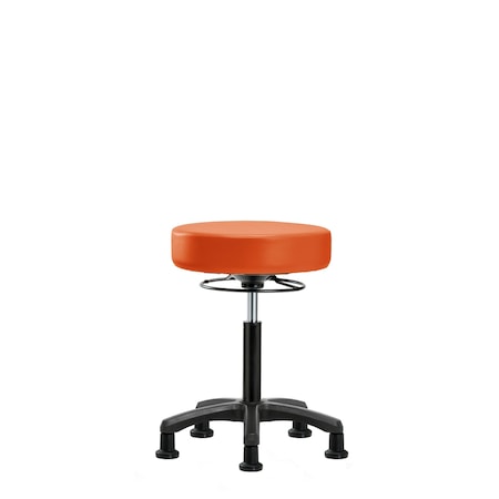 Med Bench Mini-Stool, Vinyl, Glides, Org