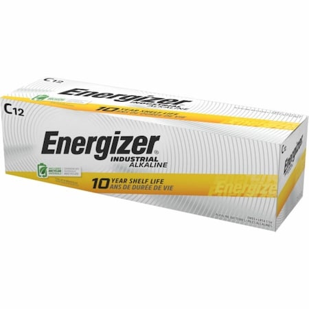 Industrial C Alkaline Battery, 1.5V DC, PK12