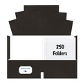 Case of Black Paper Pocket Folders, 11.75""x9.5"", Twin Pockets hold 25 sheets each, 11 pt tag board,PK250