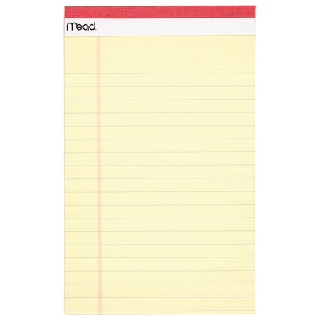 Junior Legal Pad, 5in x 8in, Canary, 4 P