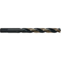 Jobber Length Drill Bit, Drill Bit Size 1/2 in, Drill Bit Point Angle 135 Degrees, Black & Gold