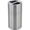 15 gal Round Indoor Metal Can, Stainless Steel, None, Aluminum, Not Applicable