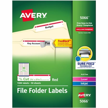 TrueBlock File Folder Labels, 2/, PK1500