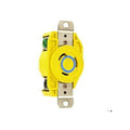 Flanged Locking Receptacle, L6-20R, 20 A, 250V AC, Single Phase, 2 Pole, Flush Mount, Yellow