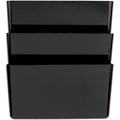Wall Pocket, Letter, Black, 7 In H, PK3