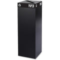 42 gal Square Recycling Bin, Open Top, Black, Steel, 1 Openings