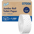 Scott Essential, Jumbo Coreless, 2 Ply, Continuous Sheets, White, 12 PK