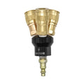Aluminum Round Manifold, Three 1/4 in.Brass Universal Couplers, 1/4 in. Industrial Steel Coupler