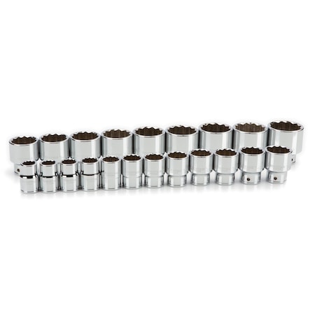 3/4 Inch Drive 12-Point Socket Set, 21-Piece 3/4-2 in.