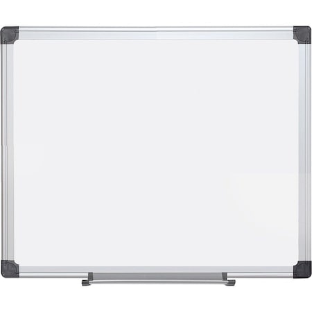 Dry Erase Board, Steel, 23 39/64 in, 35 13/32 in, Aluminum Frame, White, Matte