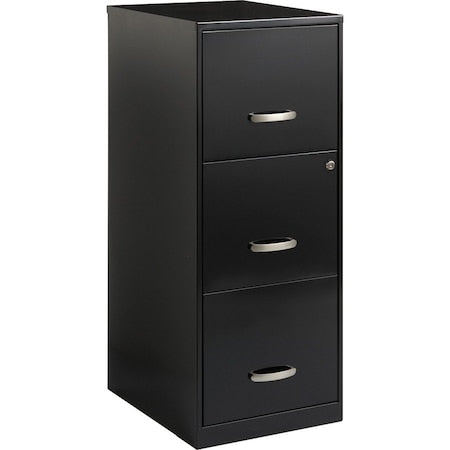 3 Drawer Vertical File Cabinet, Black, Letter