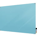 Dry Erase Board, Glass, 24 in, 36 in, No Frame Frame, Blue, Gloss