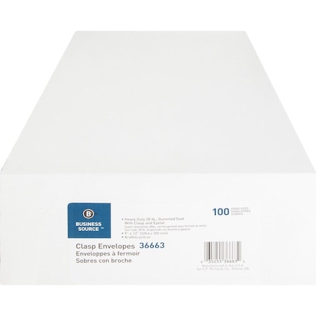 Filing Envelope, Brown, Kraft, PK100