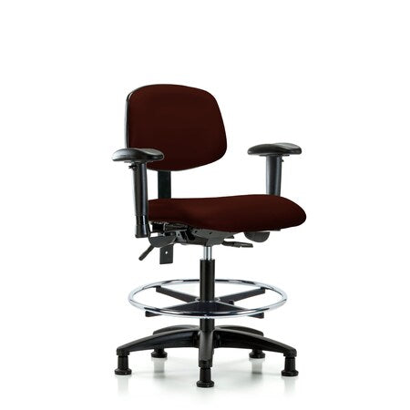 Medium Bench Chair Chair, Vin, Med Ben, Tilt AA CF Glides, Burg, Adjustable Arms, 22" to 29" Height