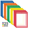 9"x 12" Assorted Primary Colors Vinyl Reusable Dry Erase Pockets, 25/PK