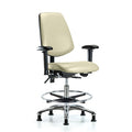 Medium Bench Chair Adjustable Arms, 22" to 29" Height, Vinyl, Adobe White