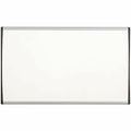 Dry Erase Board, Steel, 18 in, 30 in, Aluminum/Plastic Frame, White, Gloss