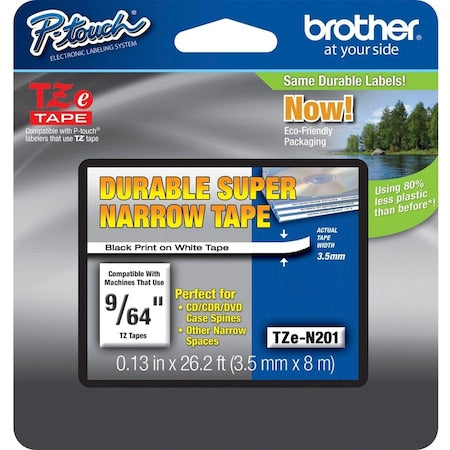 Non Laminate Label, Blk/Wht, .13"x26.2 ft.