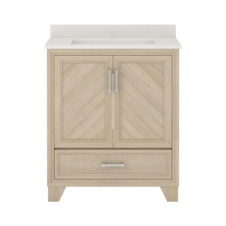 Vanity,w/Engineered Sto,30in,Natural Oak
