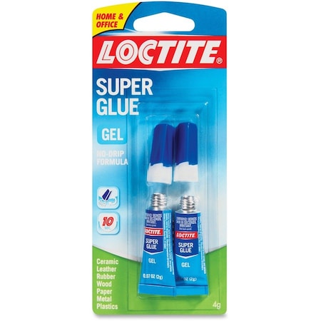Glue, Clear, 0.07 oz, Tube, 2 PK