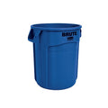 BRUTE 20 gal Round Heavy Duty Plastic Can, Blue, None, Plastic, Not Applicable