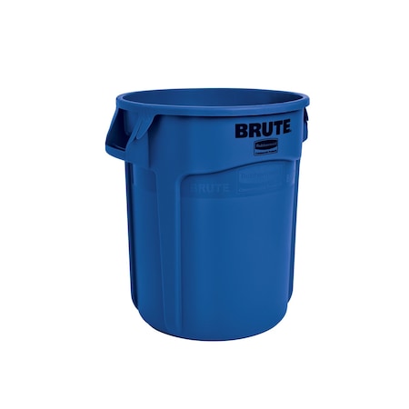 BRUTE 20 gal Round Heavy Duty Plastic Can, Blue, None, Plastic, Not Applicable