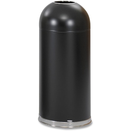 15 gal. Stainless Steel, Galvanized Steel Round Trash Can, Black