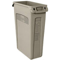 Slim Jim 23 gal Rectangular Slim-Profile Plastic Can, Beige, None, Plastic, 11 in