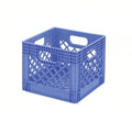 Dairy Case/Dairy Crate 13 1/8 in L, 13 1/8 in W, 12 1/8 in H, Plastic, Blue