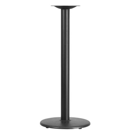Round Restaurant Table Base with 3" Dia., 18 in W, 18 in L, 40.5 in H, Cast Iron, Iron, Black