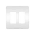 Rocker Wall Plate, Number of Gangs: 2 Plastic, Smooth Finish, White