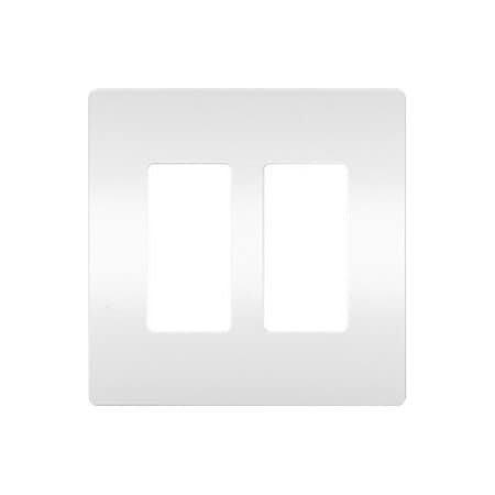 Rocker Wall Plate, Number of Gangs: 2 Plastic, Smooth Finish, White