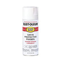 Spray Paint, White, Satin, Solvent, 12 oz