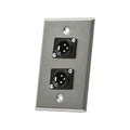 A/V Wallplate, XLR(M), 3Pin, 2Port
