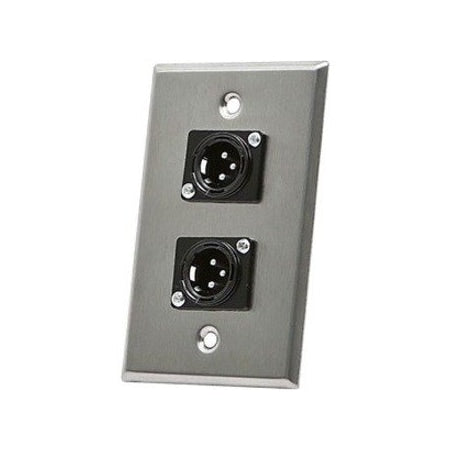 A/V Wallplate, XLR(M), 3Pin, 2Port