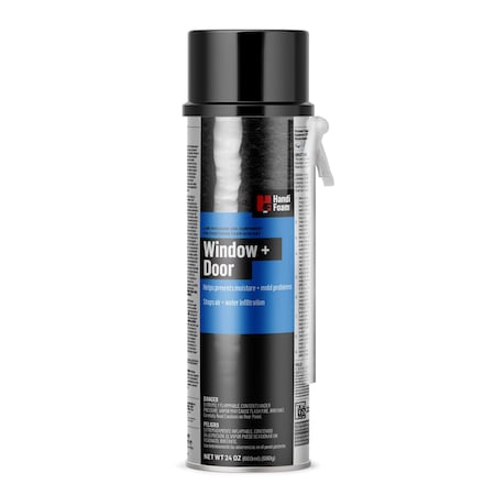 Spray Foam Sealant, 24 oz, Aerosol Can, Creme, Polyurethane Base, Window & Door